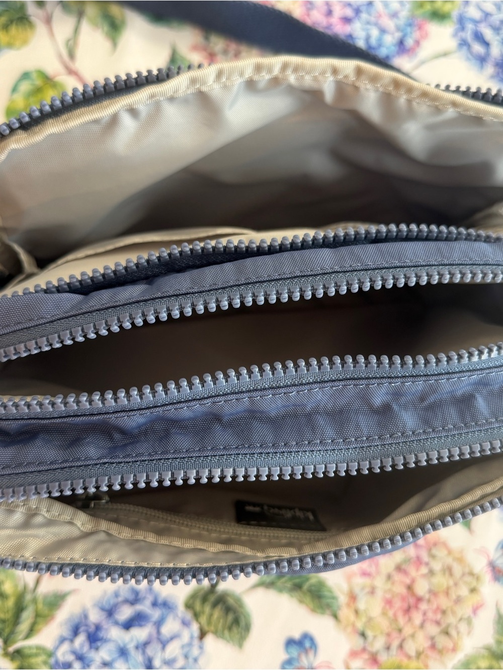 Kipling Slate Blue Crossbody Bag with Monkey Charm Like New - Picture 3 of 9